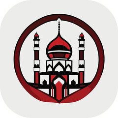 Modern mosque logo symbol or icon template, Mosque Leaf Creative Islamic logo design template, logo with a minimalist style.