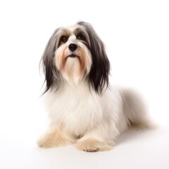 Lowchen dog isolated on white background. Generative AI