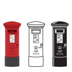 Vector illustration of a traditional British red post box