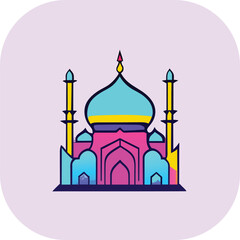 Modern mosque logo symbol or icon template, Mosque Leaf Creative Islamic logo design template, logo with a minimalist style.