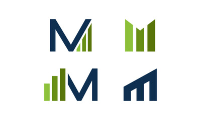Investment with letter m logo design