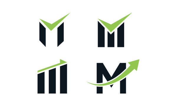 Investment with letter m logo design