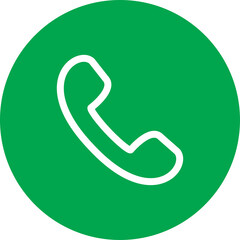 Accept phone symbol in in png. Green phone icon. Accept symbol in green circle. Answer sign in png - obrazy, fototapety, plakaty