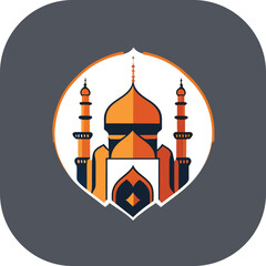 Modern mosque logo symbol or icon template, Mosque Leaf Creative Islamic logo design template, logo with a minimalist style.