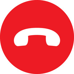 Decline phone symbol in png. Red phone icon. Decline symbol in red circle. Reject phone sign