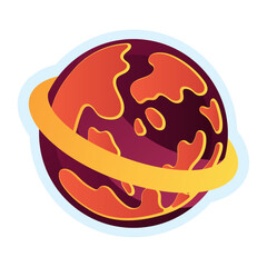 Isolated colored sci fi planet icon Vector illustration
