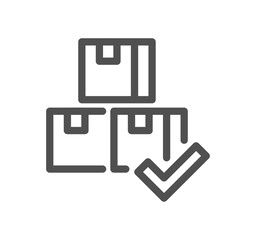 Truck logistics related icon outline and linear vector.