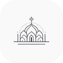 Modern mosque logo symbol or icon template, Mosque Leaf Creative Islamic logo design template, logo with a minimalist style.
