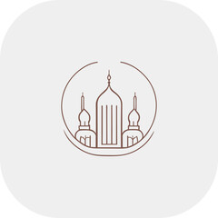 Modern mosque logo symbol or icon template, Mosque Leaf Creative Islamic logo design template, logo with a minimalist style.