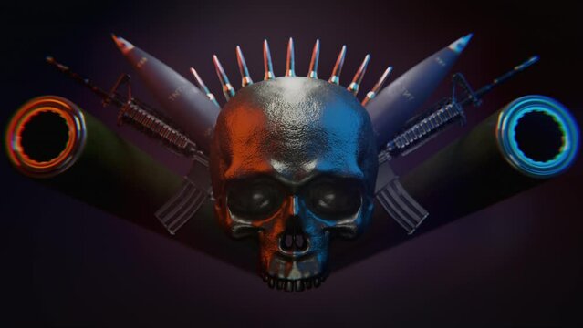 Skull With Ammunitions Around