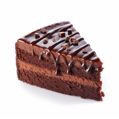 Decadent Chocolate Cake Slices with Glossy Icing generative AI