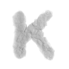 Letter K in the shape of a cloud form
