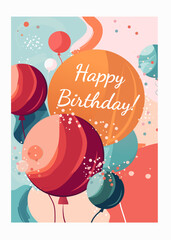 Birthday greeting cards design with cake. Abstract creative artistic templates. Suitable for poster, greeting and business card, invitation, flyer, banner, brochure, email header