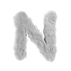 Letter N in the shape of a cloud form