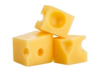 Delicious cheese cubes cut out