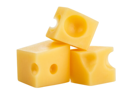 Delicious cheese cubes cut out