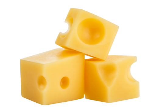 Delicious cheese cubes cut out