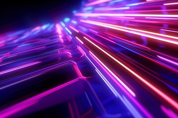 3d render, abstract simple neon background