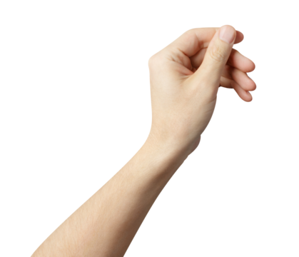 Hand holding something, cut out