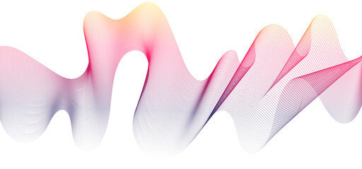 Abstract gradient glowing wave curved lines vector background. 