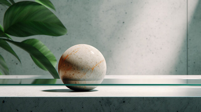 green ball on the beach HD 8K wallpaper Stock Photographic Image