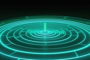 Fototapeta premium Futuristic Neon Hallways with Glowing Circular Designs