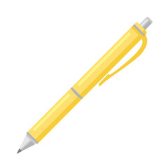 Yellow pen vector icon. Classic pen design