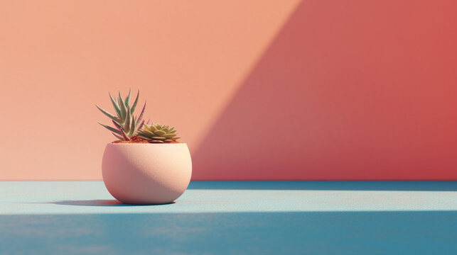 cactus in a pot HD 8K wallpaper Stock Photographic Image