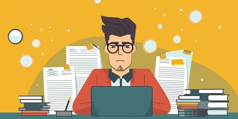 Man trying to understand a document, illustrating the problem of legal jargon and the lack of accessibility for non-lawyers, concept of Legal literacy barriers, created with Generative AI technology