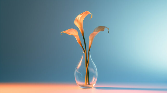 orange flower in vase HD 8K wallpaper Stock Photographic Image