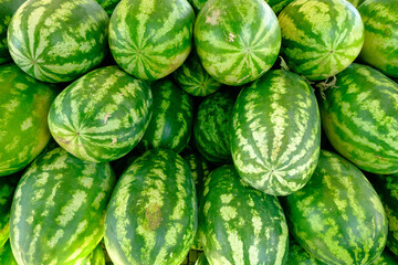 watermelon in local market organic fresh healthy fruit 