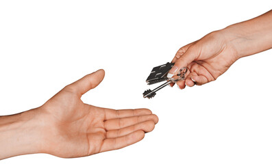 Hands Passing House Keys