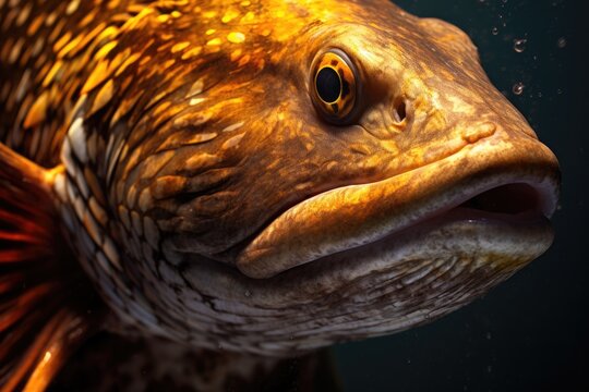 Codol Fish Closeup Swimming in an Aqua Sea