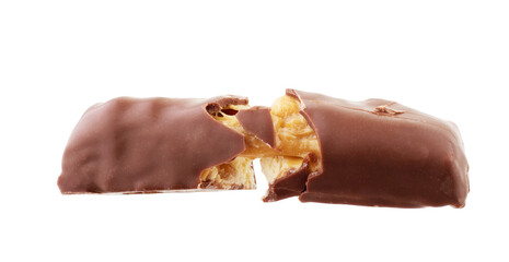 Bitter chocolate bar on white background