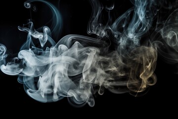 colored Ethereal Smoke Patterns on Dark Background generative AI