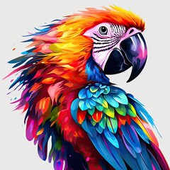 Obraz premium A colorful and exotic parrot on a transparent background. Generative AI.