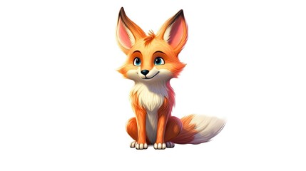 Obraz premium A playful and mischievous fox sitting on a transparent background. Generative AI.