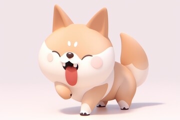 Charming 3D Cartoon Dogs with Expressive Eyes for Children's Animation generative AI