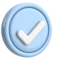 3D checkbox. Check mark. 3D illustration.