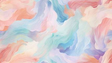 Fototapeta premium Seamless pattern background inspired by the art of watercolor painting with soft blended strokes in a variety of pastel shades