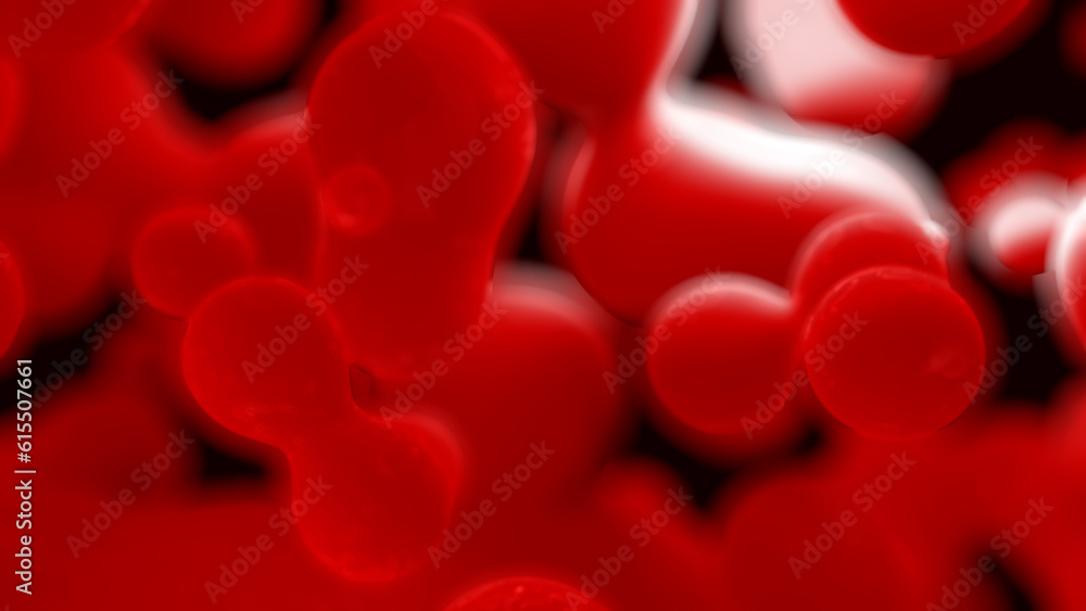 Fototapete lava lamp red smooth bland meta objects bokeh backdrop - abstract 3d rendering