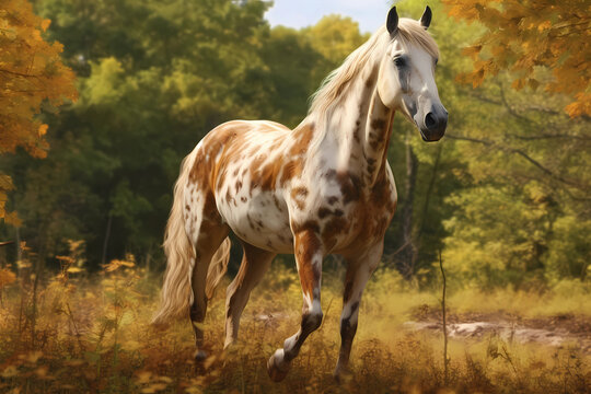 Missouri Fox Trotter - United States - Known for their comfortable and smooth gaits, suitable for long hours in the saddle (Generative AI)