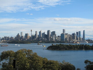 View on the Sydney downtown from the Taronga Zoo Sydney in Australia