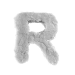 Letter R in the shape of a cloud form