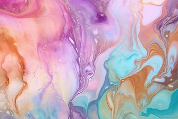 Pastel color ink abstract fluid art background