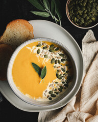 pumpkin soup with bread