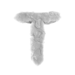 Letter T in the shape of a cloud form