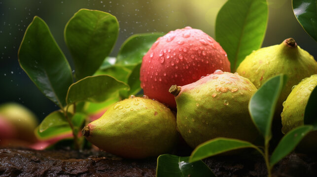 pear on the tree HD 8K wallpaper Stock Photographic Image
