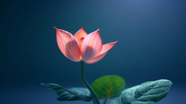 tulip on blue HD 8K wallpaper Stock Photographic Image
