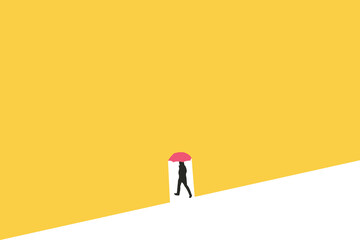 Fototapeta premium Business protection concept. businessman with umbrella. Symbol of insurance, care, and finance support